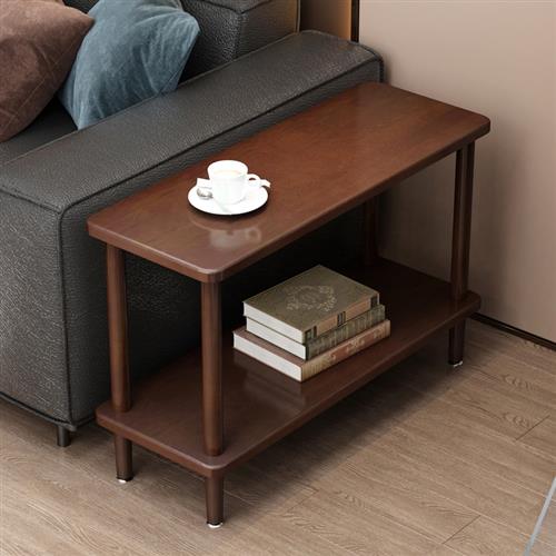 定制沙发中间小茶几边几实木双层中式边桌简约现代边的边柜创意小