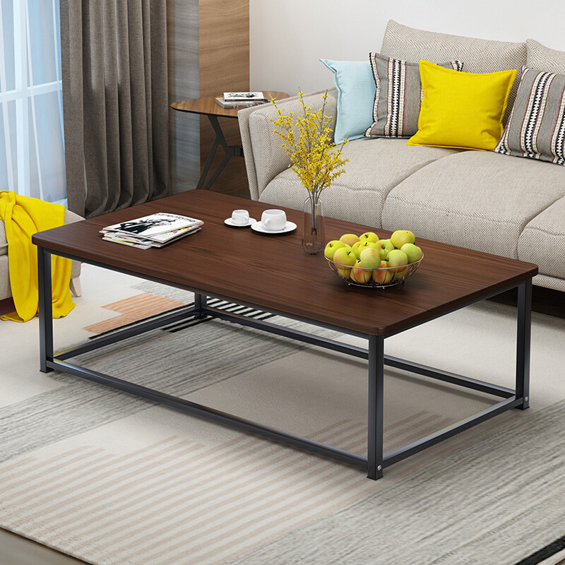 小户型客厅简约时尚租房桌子沙发中间茶几简易铁架组装茶台铁艺