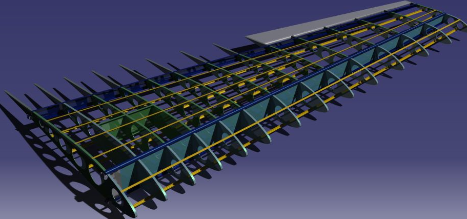 固定翼飞机机翼含内部结构3D模型