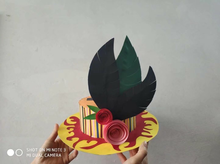 幼儿园手工DIY制作卡纸帽子儿童立体粘贴画创意缝制益智玩具