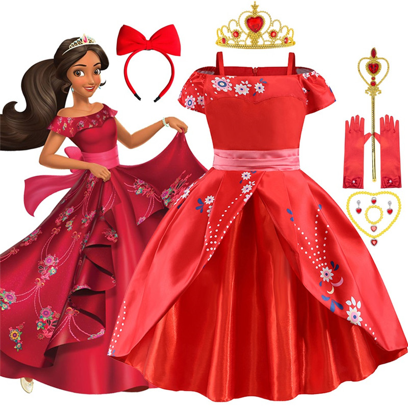 万圣节儿童Elena女孩Cosplay演出礼服六一童装迪士尼艾莲娜公主裙