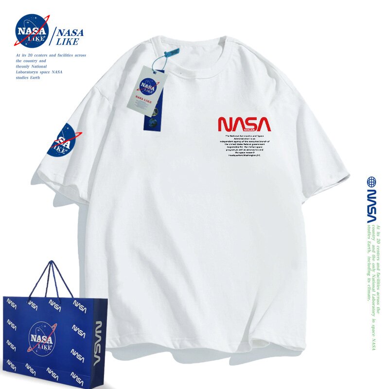 NASA联名小图标字母短袖T恤儿童装男童女童中大童纯棉夏装亲子装