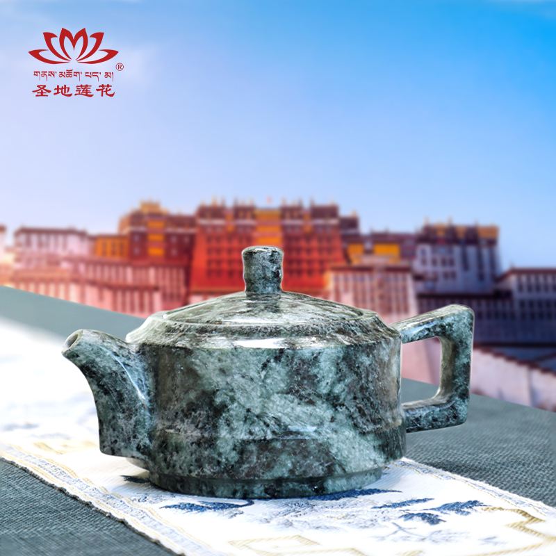 西藏墨脱天然皂石茶壶泡茶壶手工方把壶单壶家用高端功夫茶壶茶具