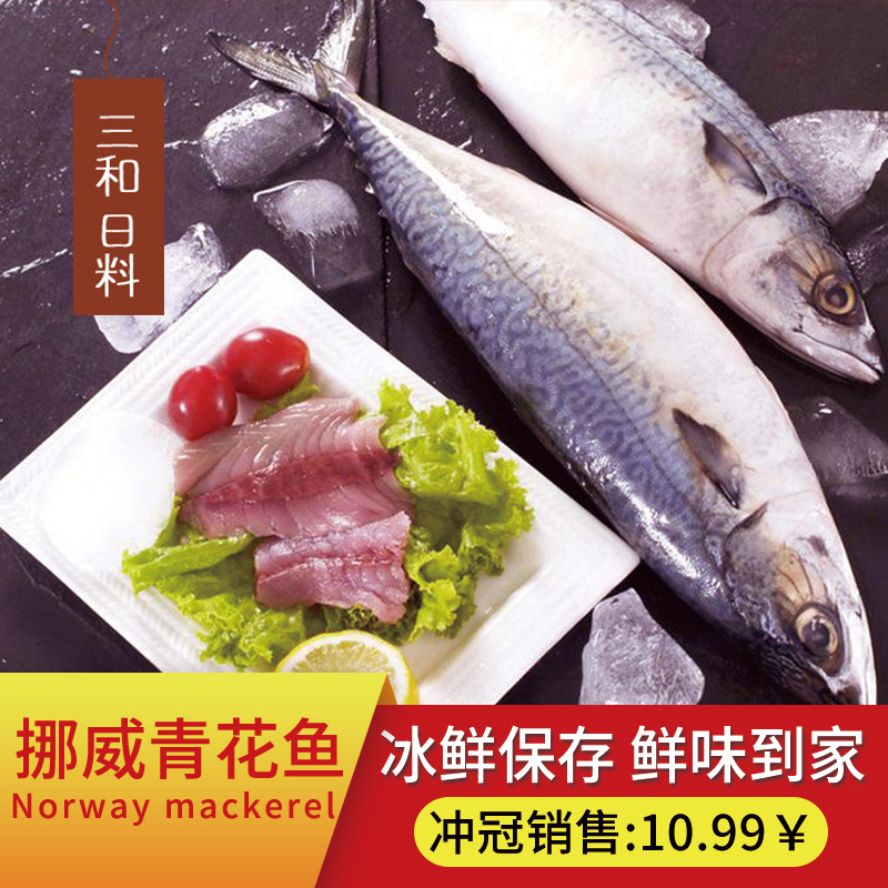 挪威青花鱼日料海鲜食材青占鱼鲅鱼马鲛鱼新鲜整箱青鱼柳400±50g