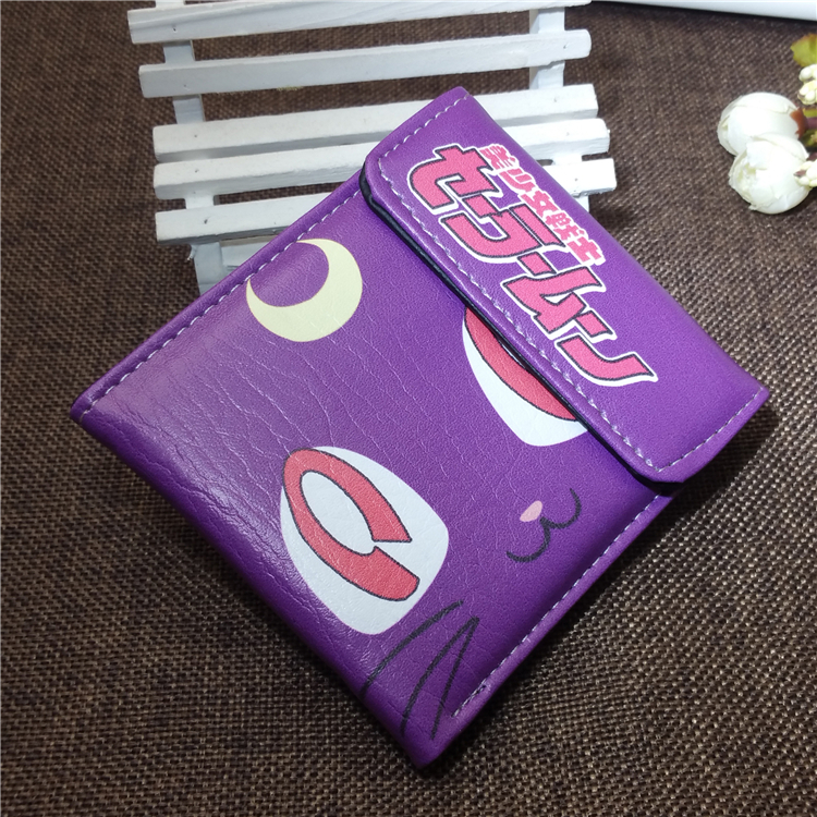 现货包邮 美少女露娜皮革按扣钱包 Q版紫猫皮夹 日本动漫周边礼物
