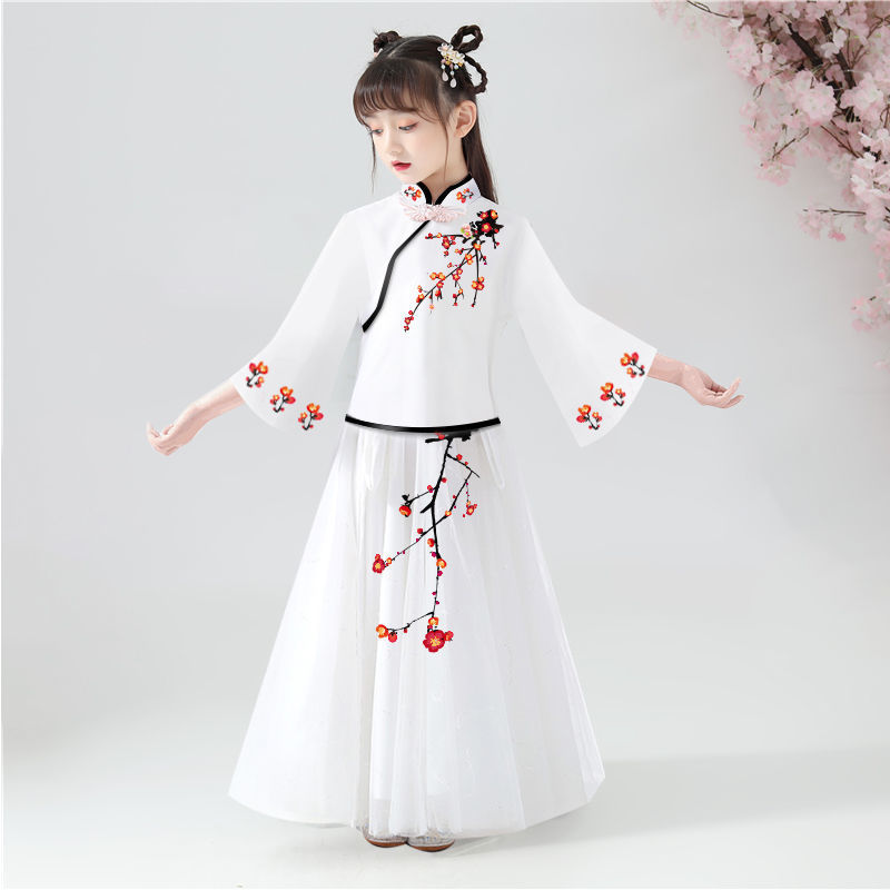 儿童古装汉服女童套装超仙女裙子中国风改良唐装古装小女孩雪纺裙