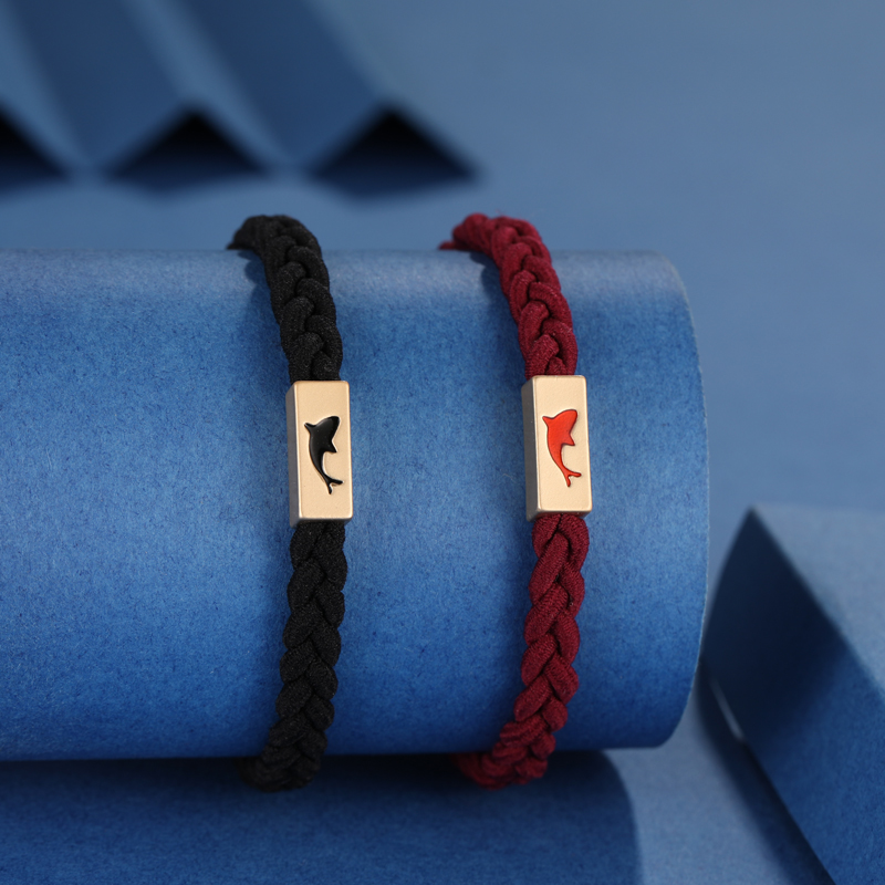 定制刻字情侣款手链一对红绳编织学生礼物小皮筋送给男朋友带手腕
