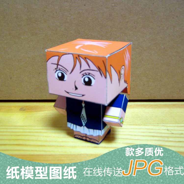 动漫海贼王娜美ナミ，Nami奈美3D纸盒方块人周边礼物纸模型电子版