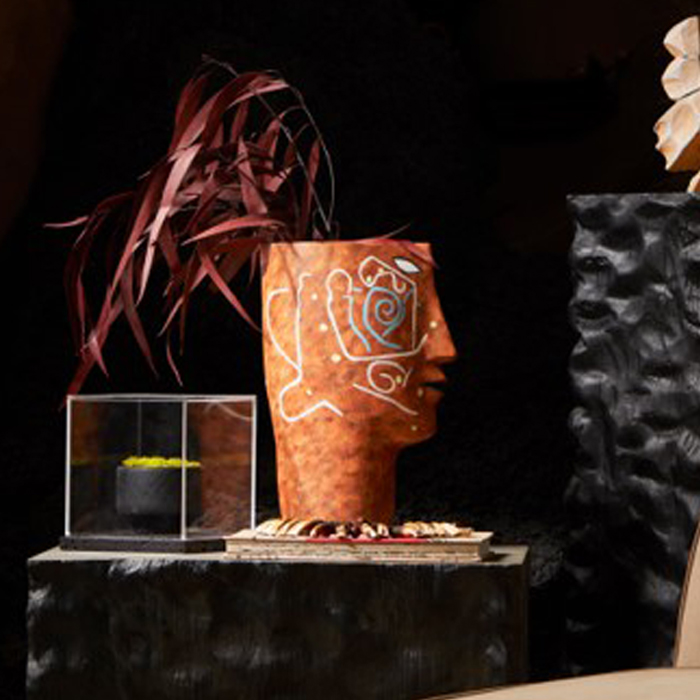 艺术家摩洛哥风格印尼风人头画像陶瓷花瓶摆件客厅玄关样板房