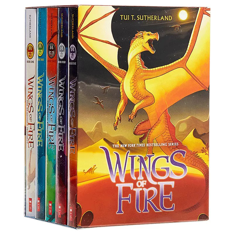 现货 英文原版 火翼飞龙 火焰之翼1-5盒装 五册套装  Wings of Fire Boxset Books 1-5 Tui T. Sutherland 青少年奇幻小说