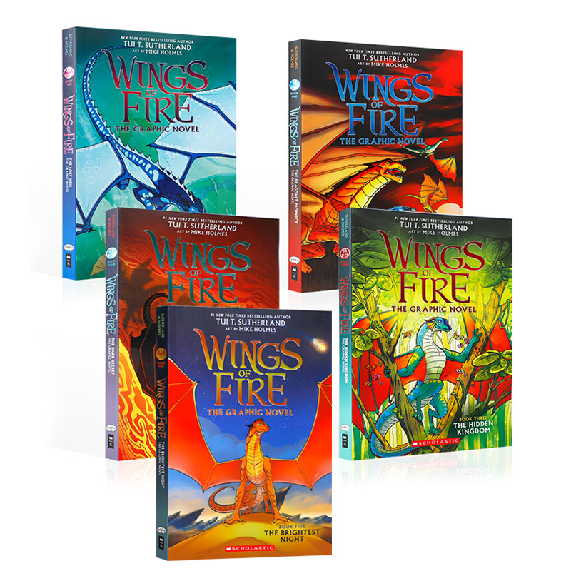 英文原版Wings of Fire火翼飞龙漫画版1-5册合售 关于龙的奇幻冒险故事书 10-14岁中小学生英语课外趣味阅读全彩漫画桥梁书