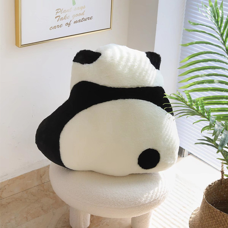 日系黑白大熊猫背影抱枕客厅猫靠背垫靠包沙发大号靠枕抱枕布娃娃