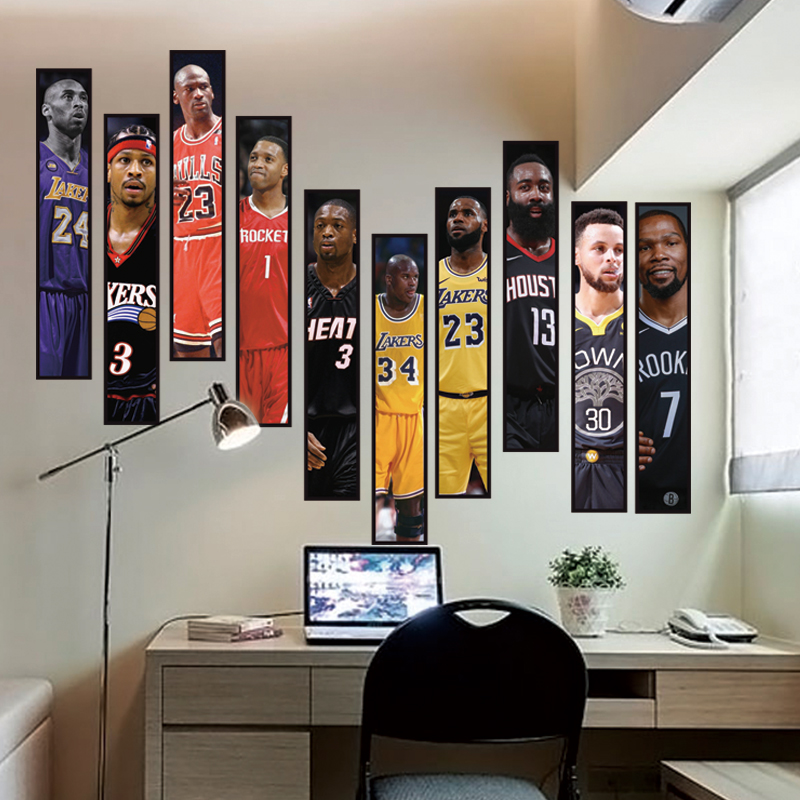 科比詹姆斯库里nba海报篮球明星海报壁纸大学生宿舍卧室装饰墙贴