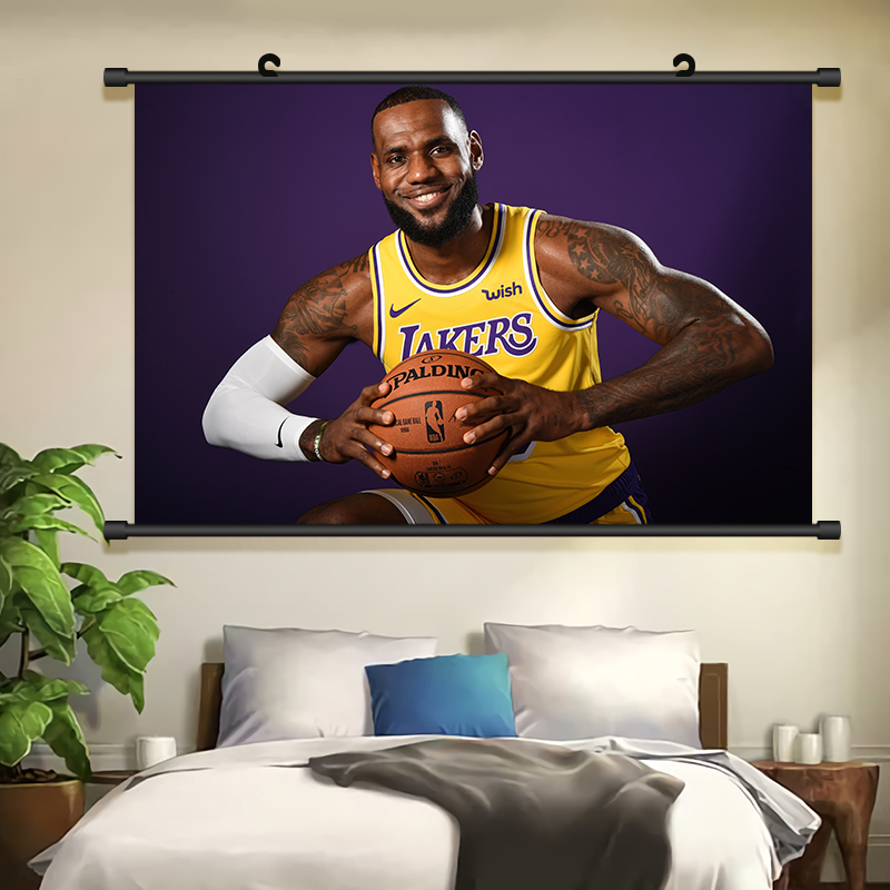 篮球NBA球星湖人勒布朗·詹姆斯海报体育卧室墙贴壁纸装饰挂画