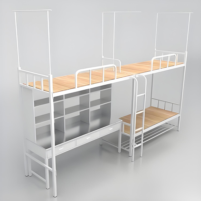 珠海学生宿舍带书桌三床连体铁架床大学生公寓床上下铺铁床双层床