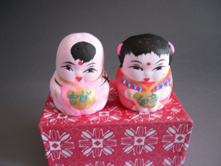 中国风小礼品特色民间手工艺品男娃女娃手绘小泥人泥娃娃摆件玩具
