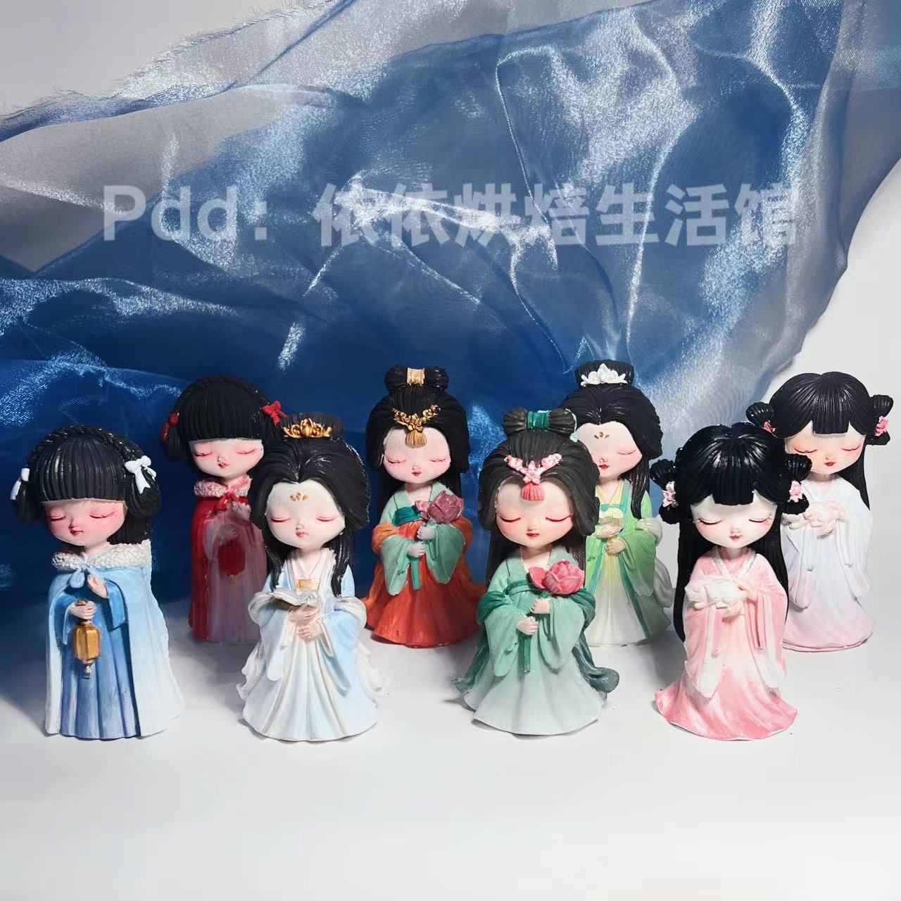 3D立体古风娃娃硅胶模具 石膏娃娃模具 中国风 大学生摆摊diy模具