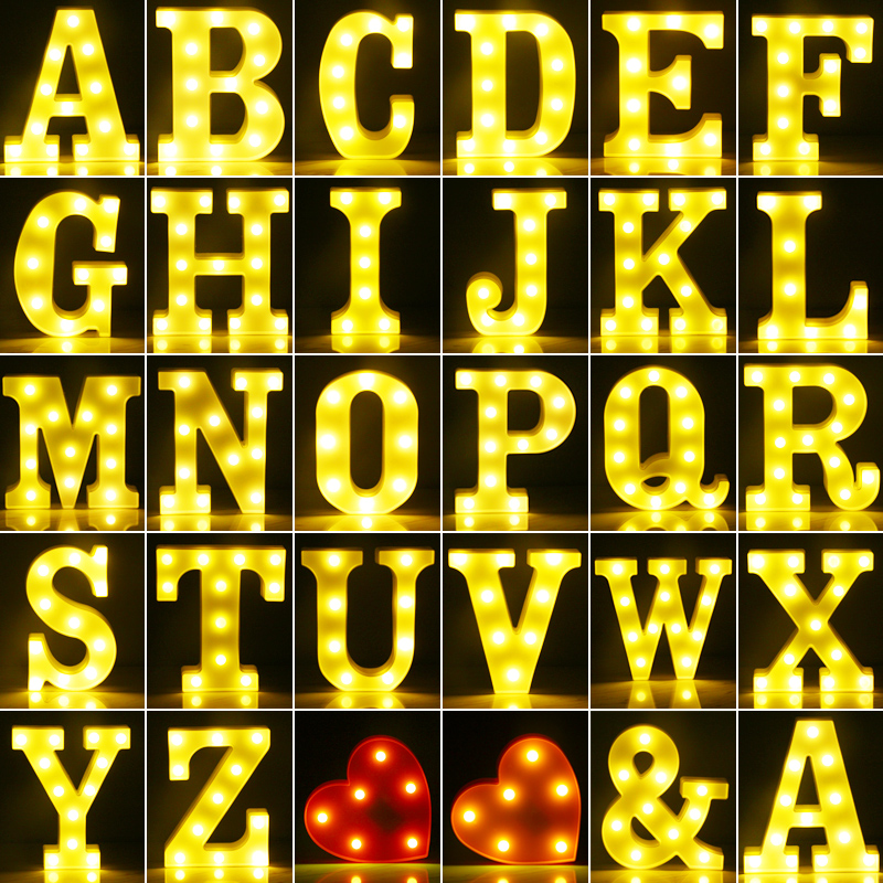 LED字母灯数字英文浪漫惊喜生日表白求婚布置创意用品场景装饰灯