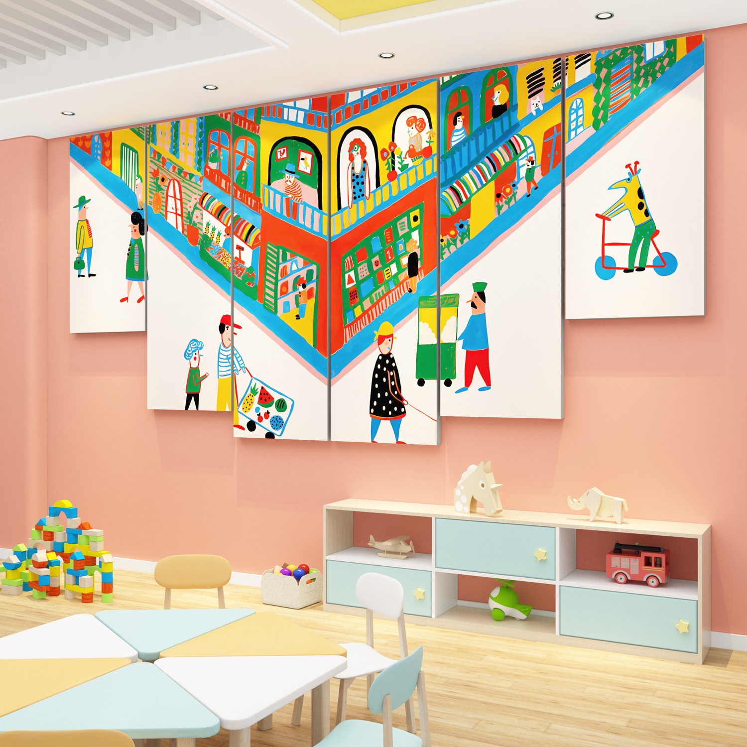 午托管班中心幼儿园环创主题墙成品布置前台背景形象文化墙面贴画
