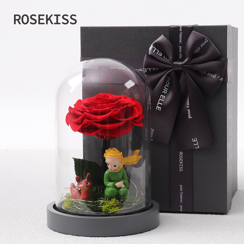 Rosekiss小王子玫瑰永生花礼盒表白情人节送女生朋友生日礼物花束