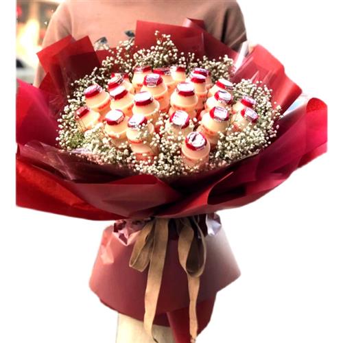 网红零食AD酸奶养乐花束diy材料包全套包装纸自制创意生日礼物520