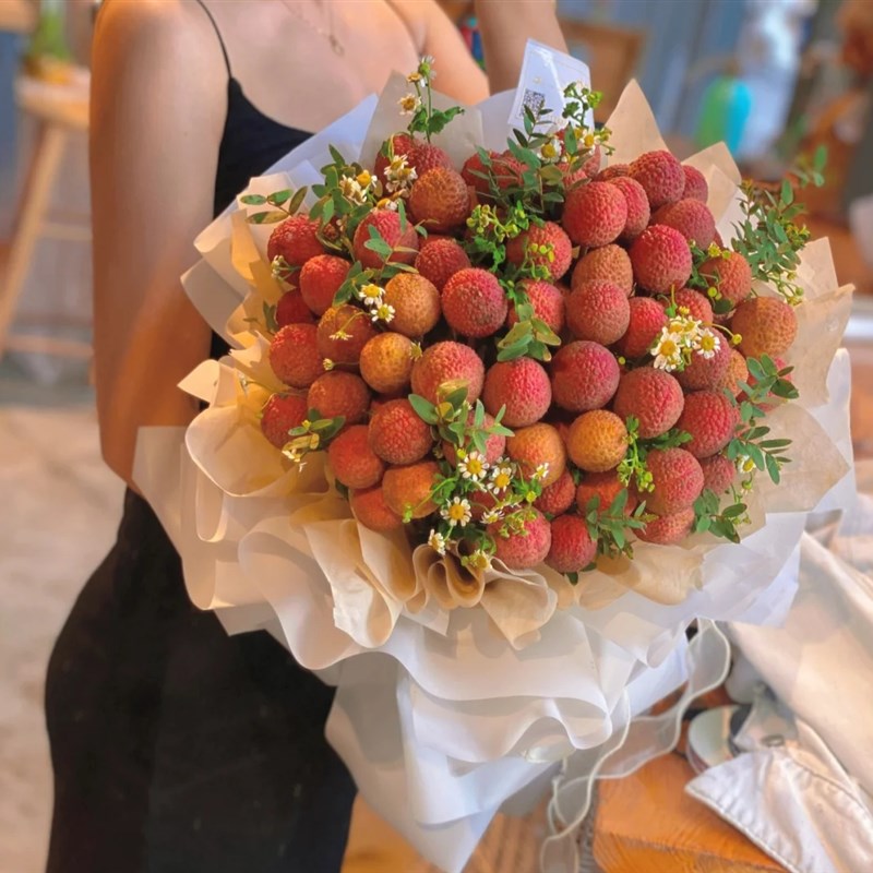 草莓花束水果大樱桃网红玫瑰x花束生日广州鲜花快递全国同城配送
