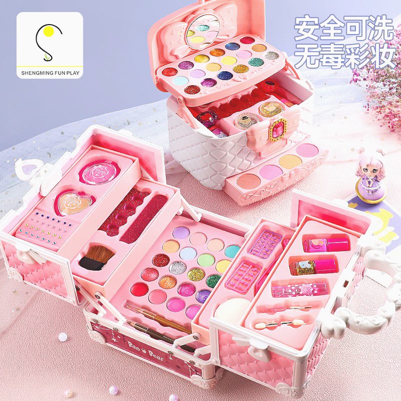 公主化妆品玩具套装小女孩的生日礼物豪华专用画化妆彩妆盒女童