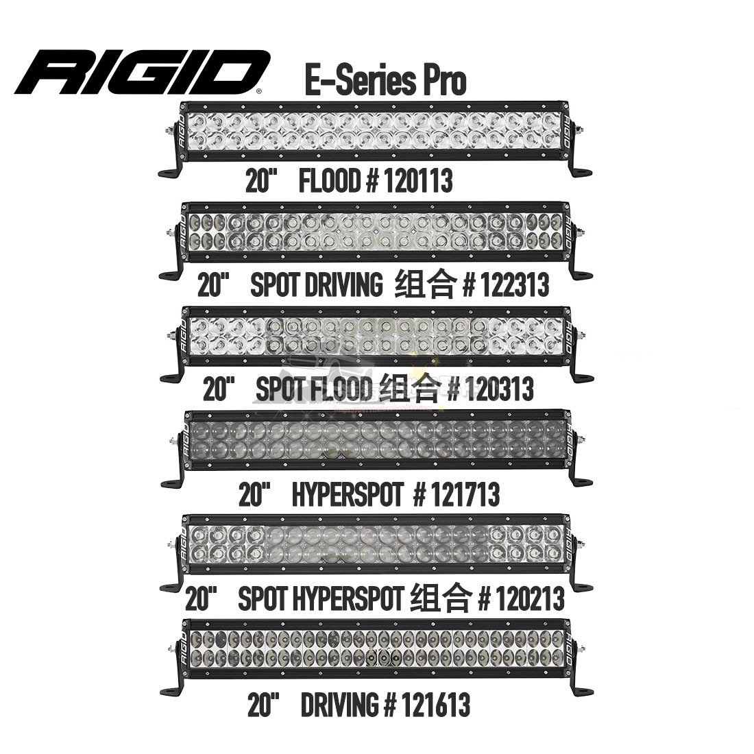 Rigid Lighting E系列 专业版Pro20英寸 LED越野灯条黑色