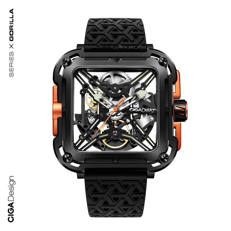 CIGA design玺佳机械表X系列大猩猩男款手表镂空腕表【520礼物】