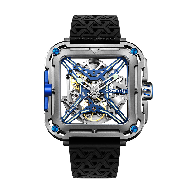 CIGA design玺佳X系列大猩猩机械表钛合金版镂空机械男手表方形