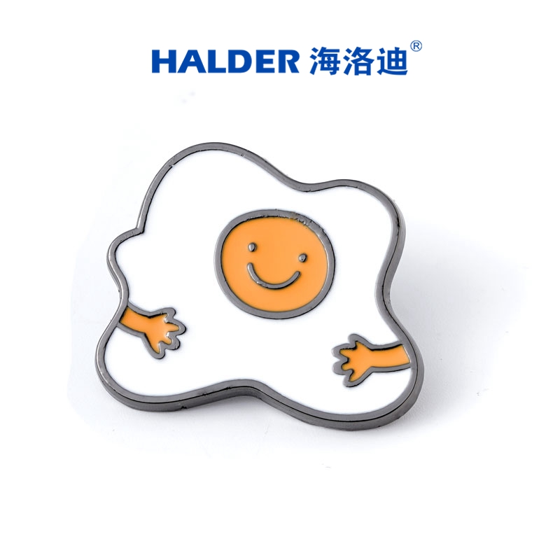 HALDER抱抱自己 可爱治愈荷包蛋胸针 鸡蛋金属背包徽章小饰品礼物