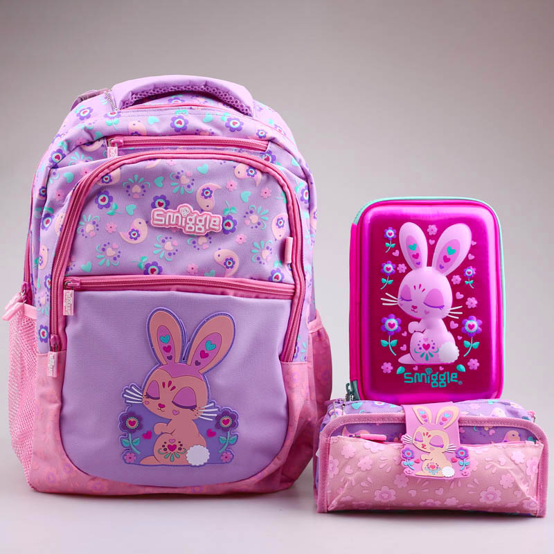 澳洲smiggle大号兔子笔盒书包中小学生儿童背包卡通动物双肩包