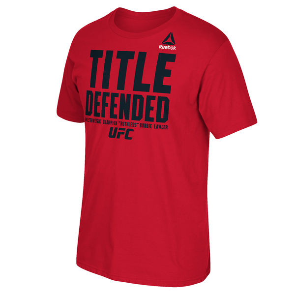 MMA综合格斗UFC男士锐步罗比-劳勒(无情)红色195冠jun运动短袖T恤