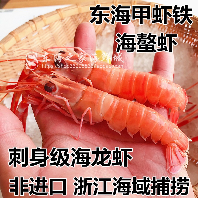 新货东海海螯虾鲜活冷冻铁甲虾新鲜小龙虾冻虾刺身级深海虾硬壳虾