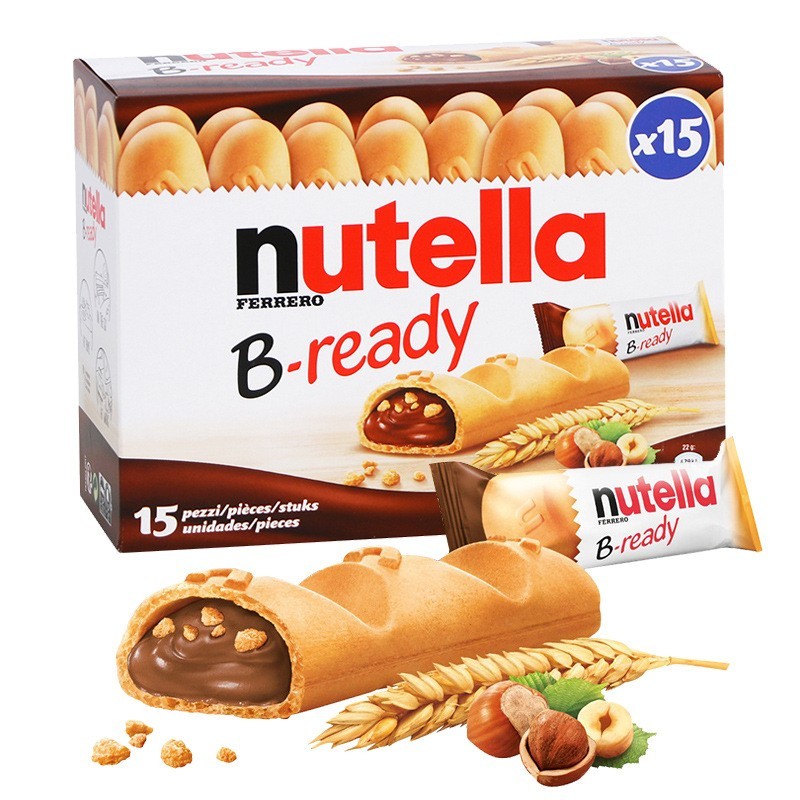意大利进口费列罗nutella能多益榛子巧克力酱手指饼330g休闲零食