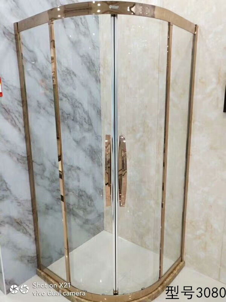 不锈钢弧扇型淋浴房 圆弧淋浴房 洗浴房 浴室玻璃门 淋浴房隔断门