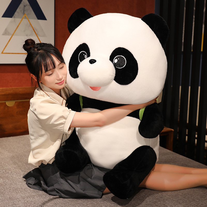 可爱大熊猫玩偶仿真公仔毛绒玩具牛油果背包娃娃抱枕儿童生日礼物