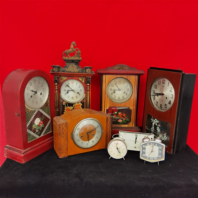 民俗怀旧老物件七八货年代老座钟收旧杂项古董钟表老东.西藏十摆