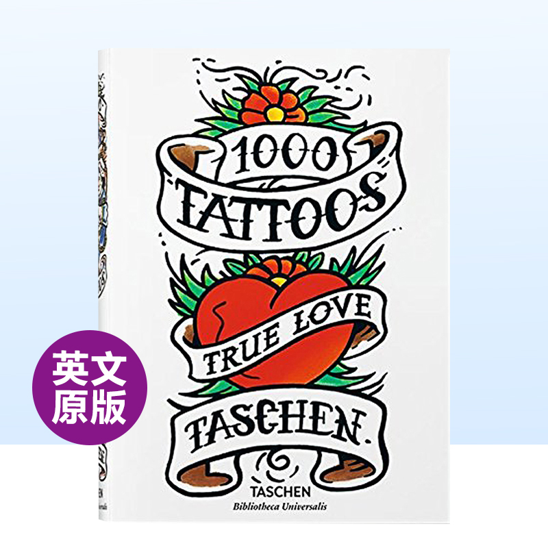 【现货】1000个纹身图案英文字体图案标志平面设计精装进口原版外版书籍【Bibliotheca Universalis】1000 TATTOOS