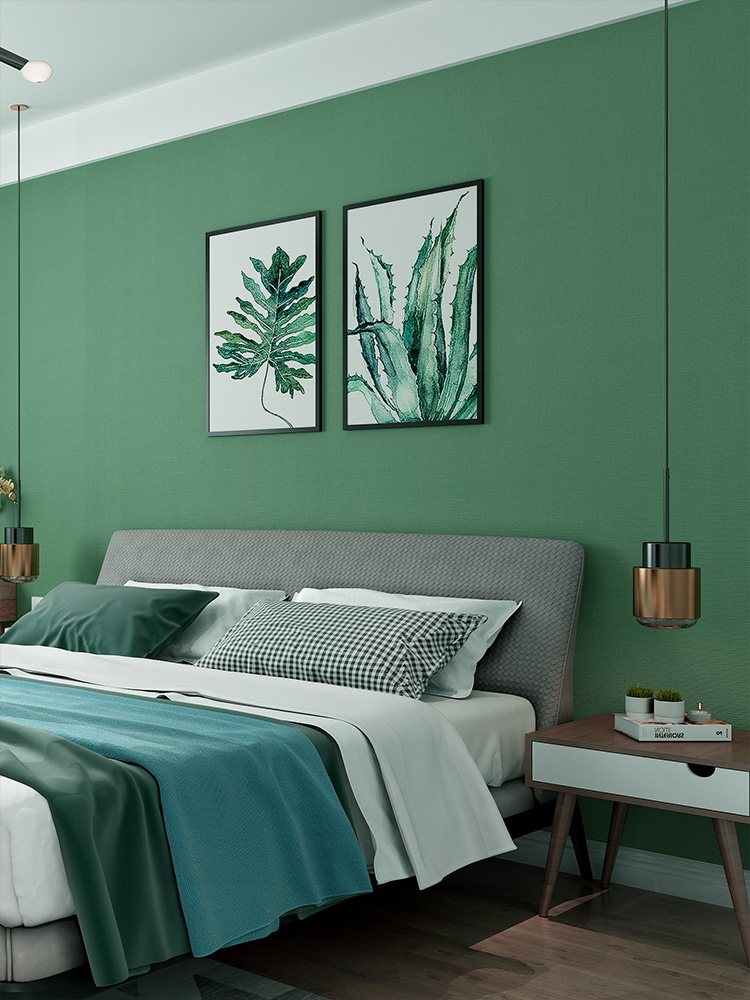 自贴墙纸纯色深绿色墨绿色防水寝室宿舍书桌衣柜墙面翻新壁纸自粘