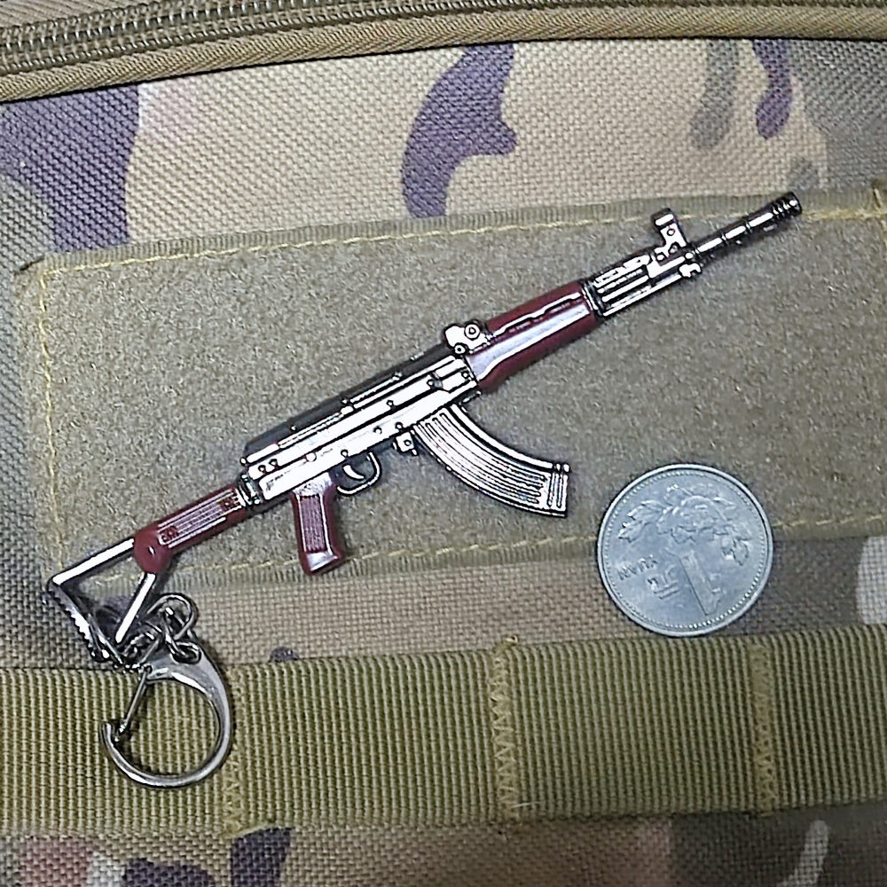 12cm迷你81-1式突击步枪八一杠兵人武器枪模型锌合金钥匙链扣挂件