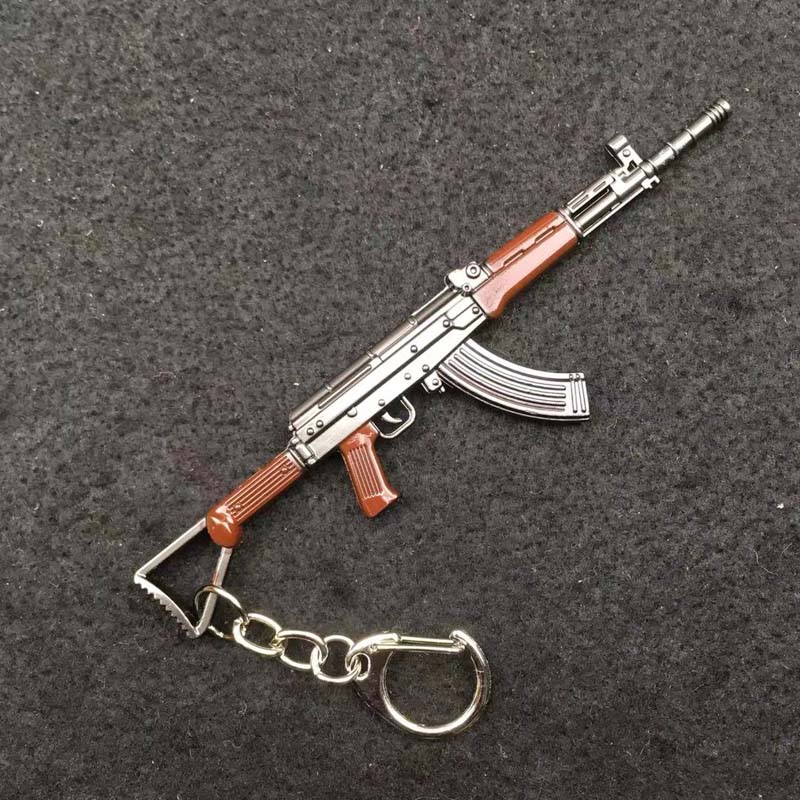 12cm迷你81-1式自动步枪模型合金钥匙扣挂件挂饰摆件摆饰玩具