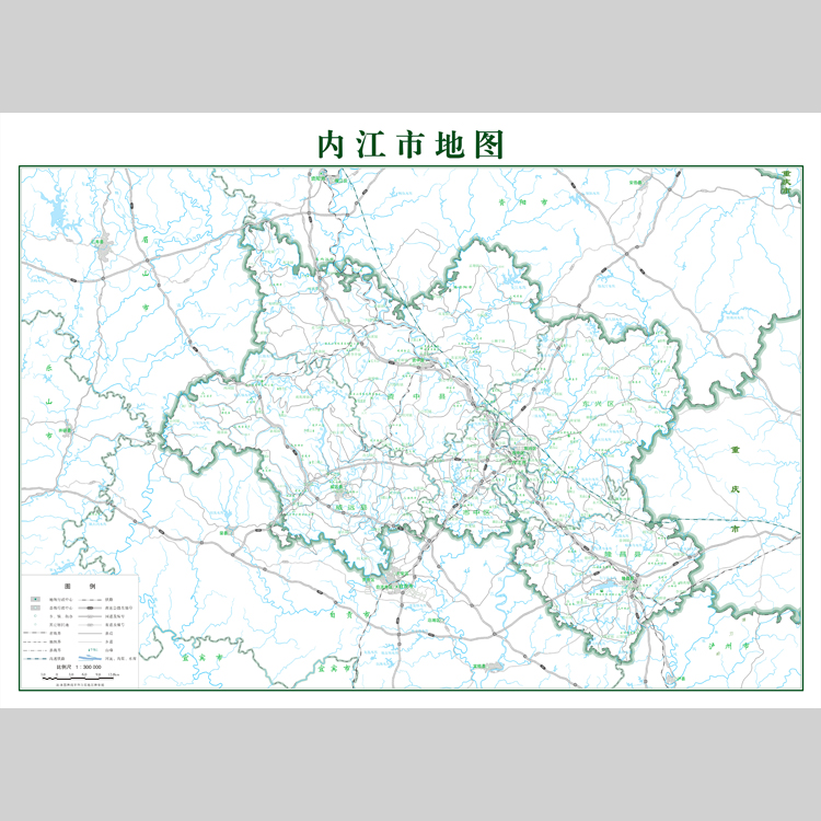 内江市地图电子版设计素材文件