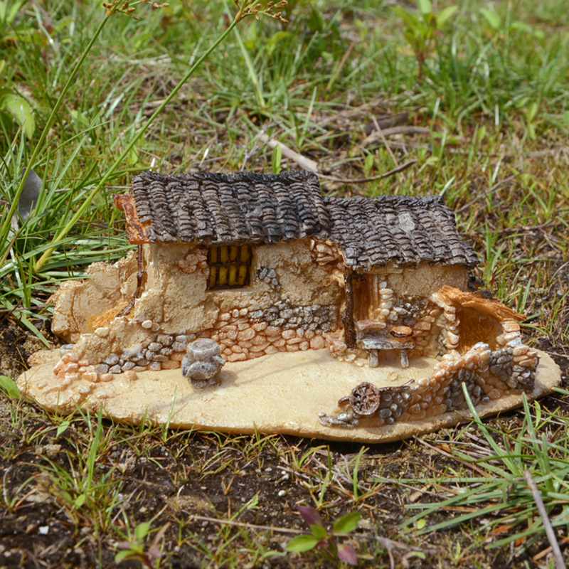 创意小房子摆件微景观模型树脂盆景家居装饰品屋生日礼物田园圣诞