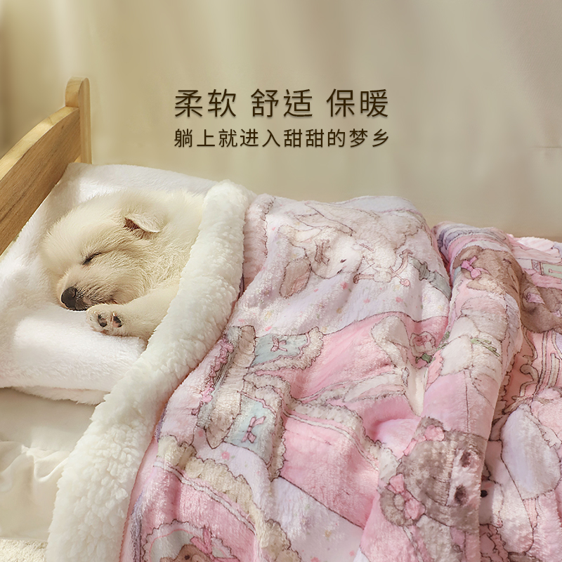 宠物毛毯加厚冬天狗狗专用毯子小狗盖毯宠物睡觉被子狗垫子睡垫