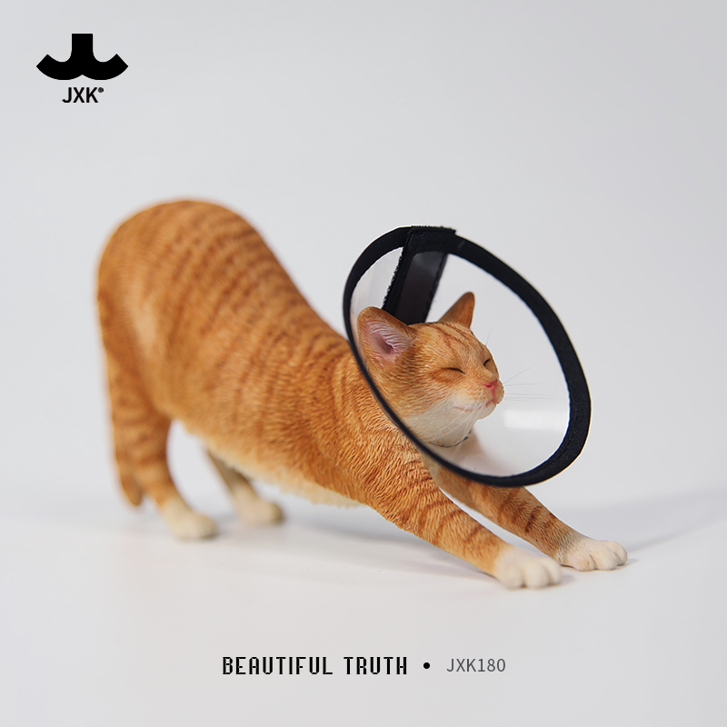 JXK官方正品 1/6 伸懒腰的猫 创意可爱萌宠物猫咪模型手办摆件礼