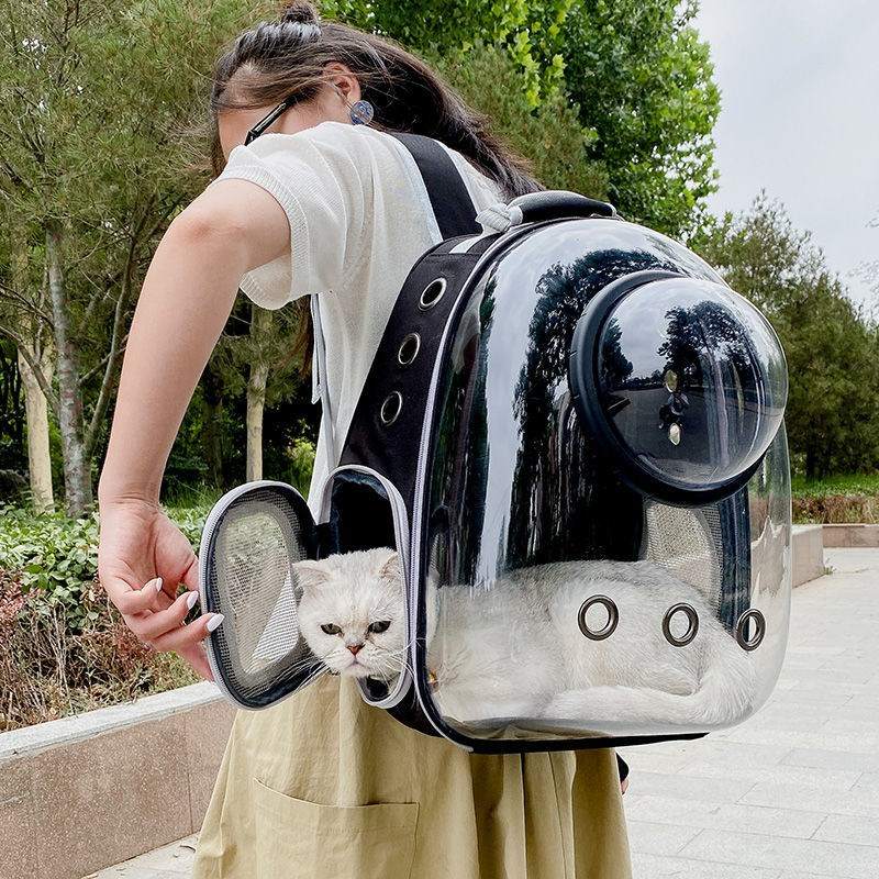 猫包太空舱双肩宠物背包车载外出便携式全透明侧开宠物包猫咪用品
