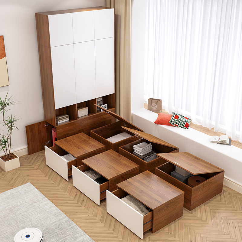 定制日式儿童房榻榻米床衣柜一体小户型组合主卧室地台床箱储物床