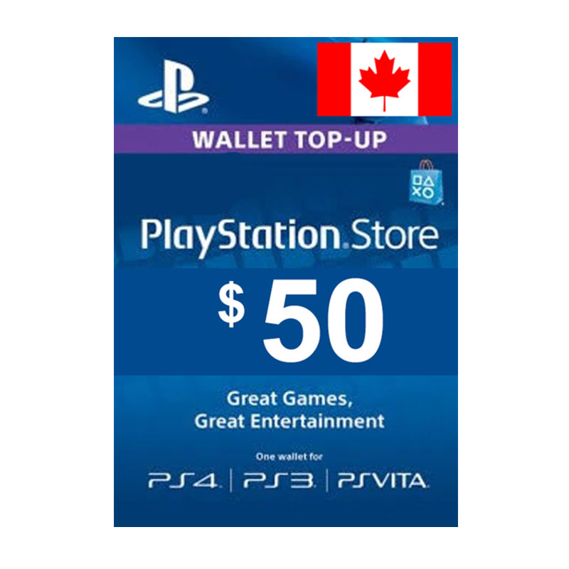 PlayStation Store Gift Card Canada 加拿大PSN礼品卡50加币充值