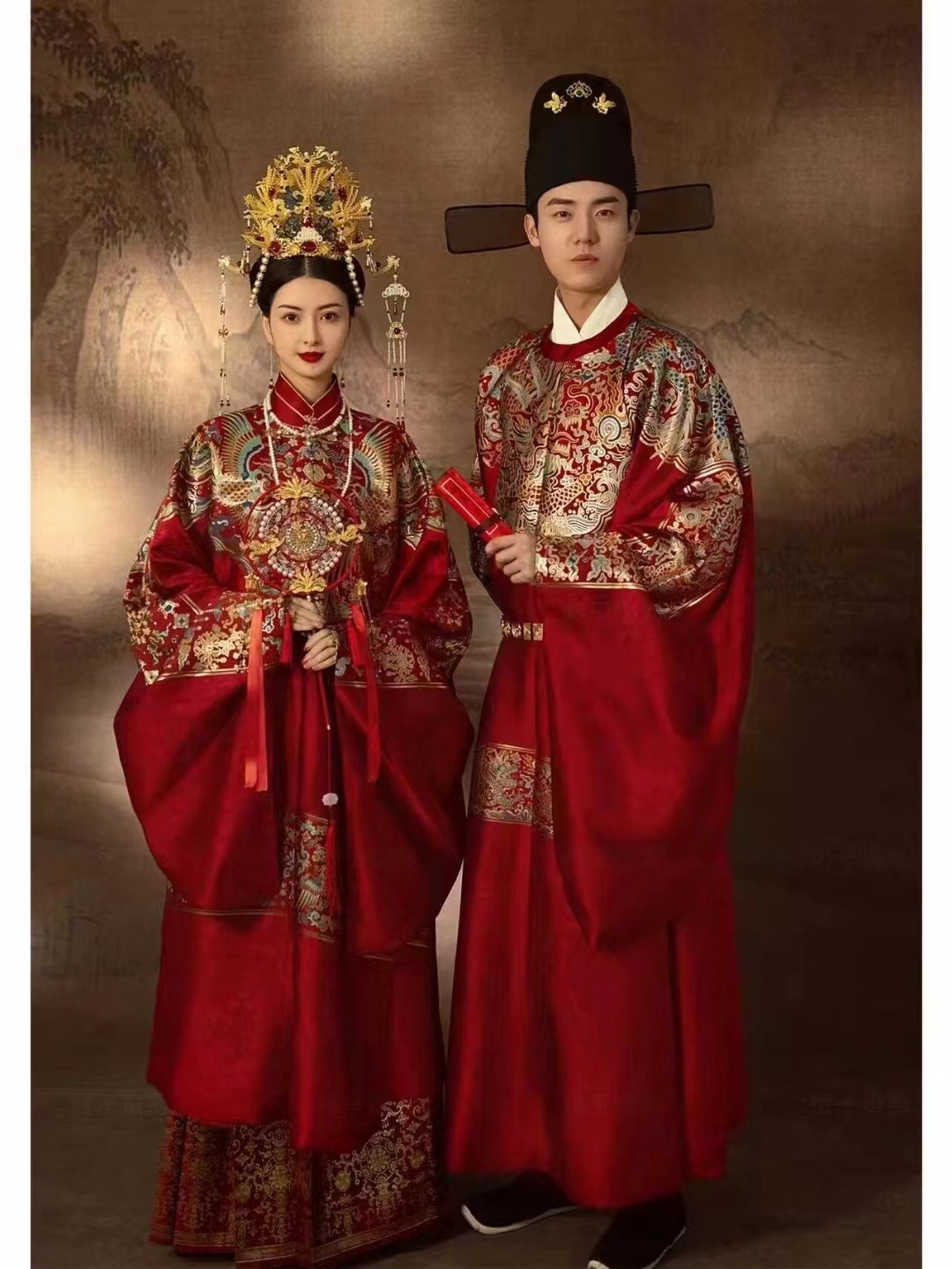 出租明制婚服男女汉服情侣婚服中式古代婚礼婚纱照拍摄高端款
